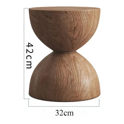 Solid Wood Stump Stool Rustic Wooden Pier Side Table Nordic Round Log Seat Boho Home Decor Accent Creative Living Room Footrest