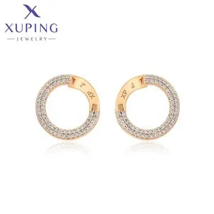 Xuping Jewelry New Arrival Trendy Fashion Серьги Light Gold Color Hoop Earrings for Women Girl Party Gift X001019741