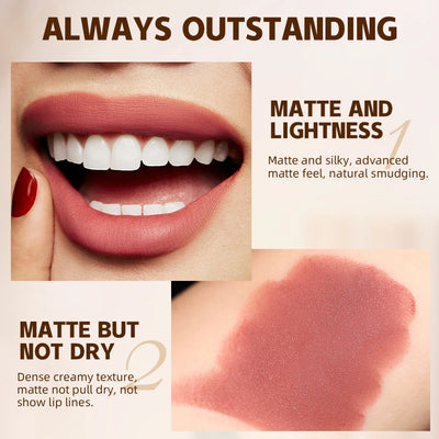 New Velvet Matte Lipstick Long Lasting Waterproof Lipstick Non-Stick Cup Lip Stain Tint Cosmetics Lip Pencil Liner Makeup