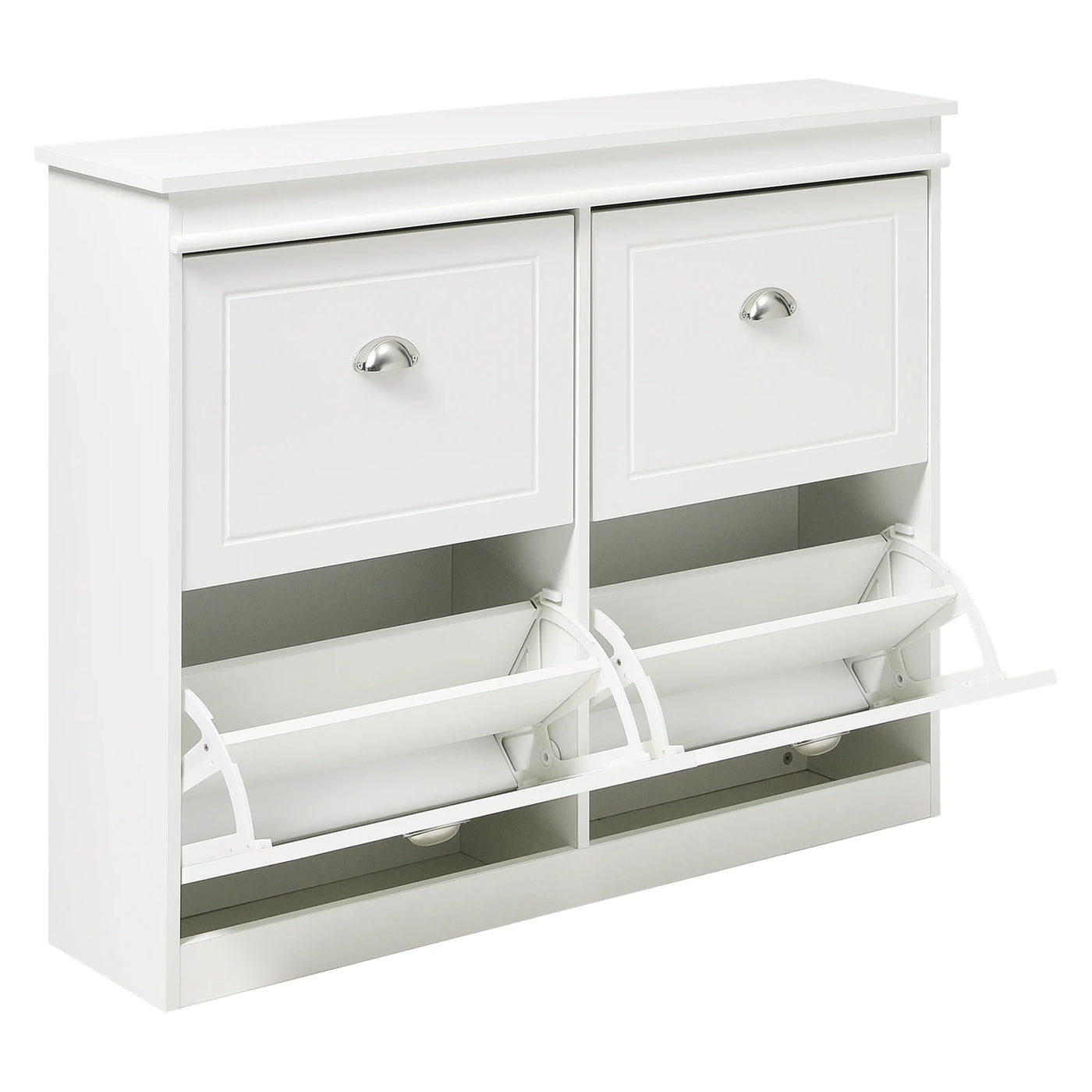 【Breeins】Flip Down Shoe Bench Cabinet, Shoes Rack Storage Organizer Shelf Home Decoration For Entryway