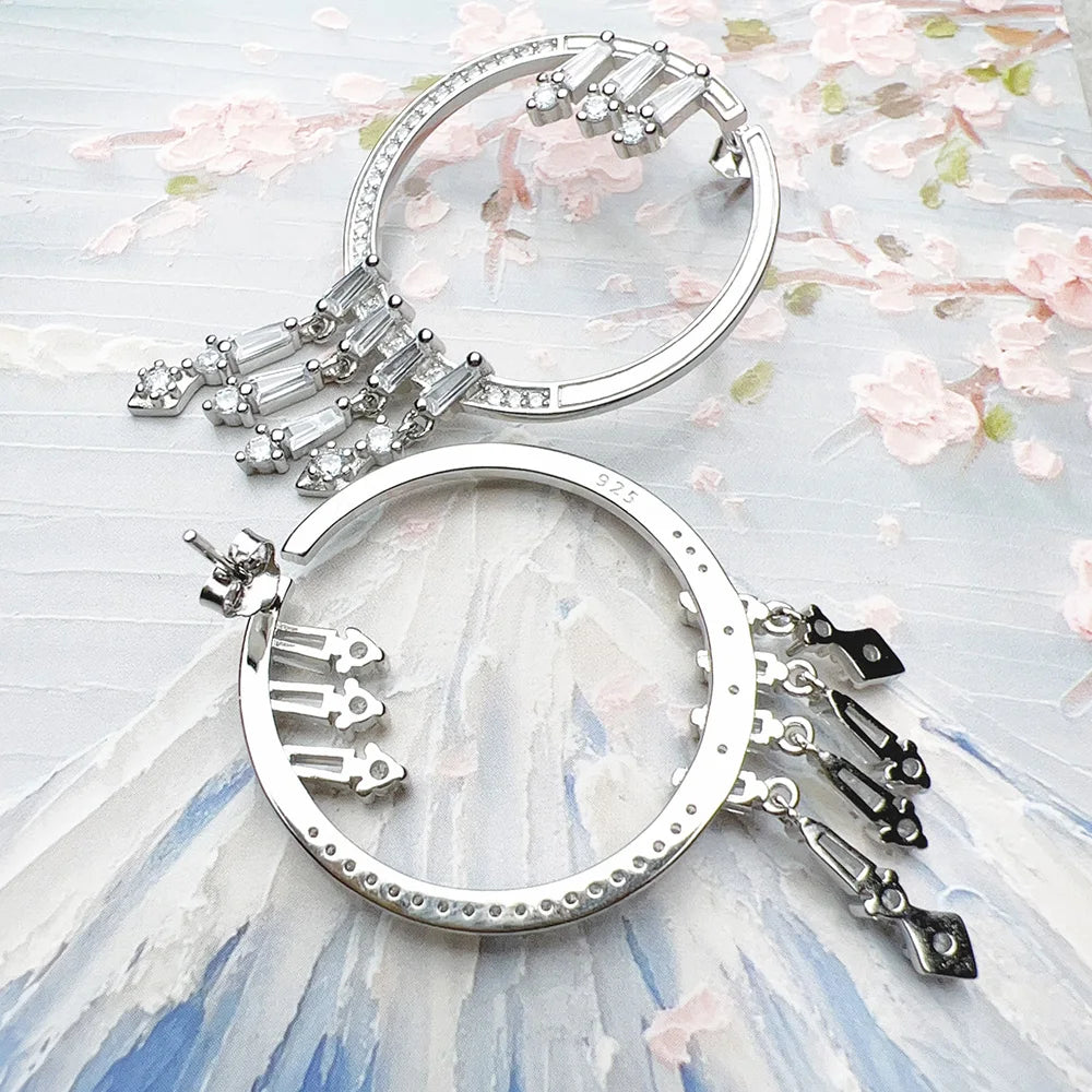 Hoop Earrings with Winter Sun Rays Fine Jewerly For Women Trendy Glamourous Gift In 925 Sterling Silver