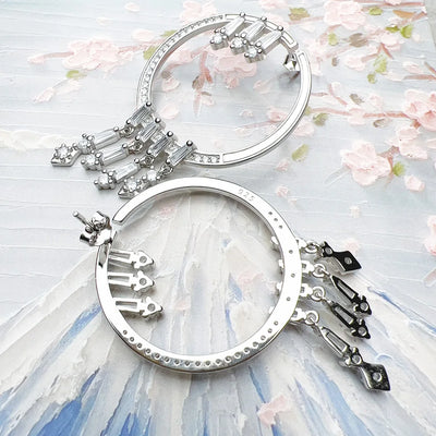 Hoop Earrings with Winter Sun Rays Fine Jewerly For Women Trendy Glamourous Gift In 925 Sterling Silver