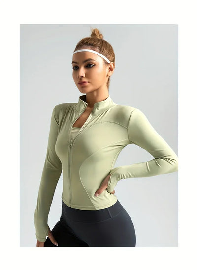 Jackets Women Coat Moisture Wicking Fitness Jackets Yoga Coat Women Shacket Stretchy Running Wear Slim Fit Sports Outerwear