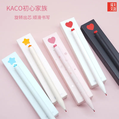 KACO Kawaii Rotate Gel Pens Stationery Caneta 문구용품 0.5MM Black Ink канцелярия Fluent Writing High Capacity for School Office ﻿