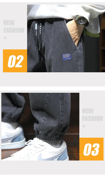 New Style Spring Summer Black Blue Cargo Jeans Men Streetwear Denim Jogger Pants Male Baggy Harem Jean Trousers Large Size M-8XL
