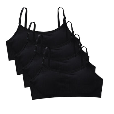 4pcs/Lot Teenage Girls Training Bras Seamless Middle High School Students Vest Bra Kids Children Back Buckle Bra Teens Underwear