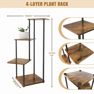 4/5/6Tier Metal Wood Plant Stand Shelf for Multiple Plants Small Corner Flower Stand for Patio Garden Balcony Living Room