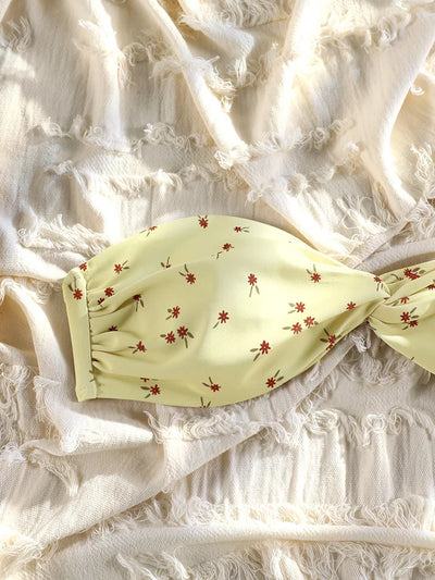 Print Bikini Set 2025 Swimwear For Women Bandeau Swimsuit Off Shoulder Bathing Suit Micro Thongs Biquini Summer Beachwear
