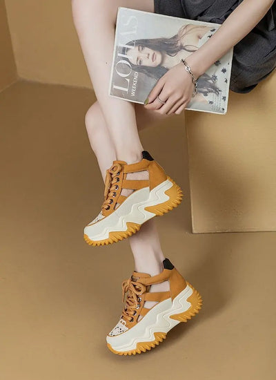 2024 New Sandals Fashion  Mesh Shoe Women Sport  Hollow Out Casual Round Toe Wedge Women Shoes Roman Retro