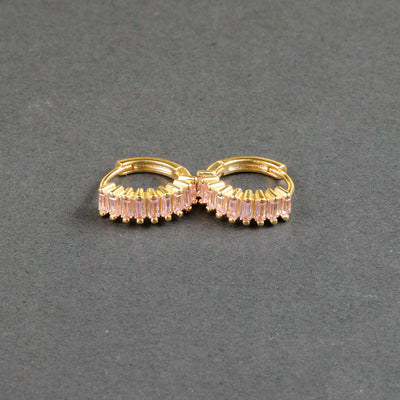 Fashion Multicolor Zircon Crystal Small Hoop Earrings Women Stainless Steel Flower Square Cartilage Earring Piercing Jewelry