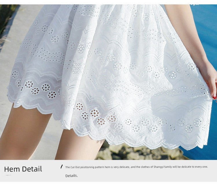 2023 Spring and Summer White Slimming Fresh Dress