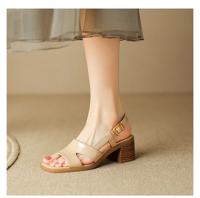 2023 Women S Sandals PU Leather Open Toe Ladies Beach Shoes Summer Sexy Sandals Buckle Strap Flip Women's Sandals