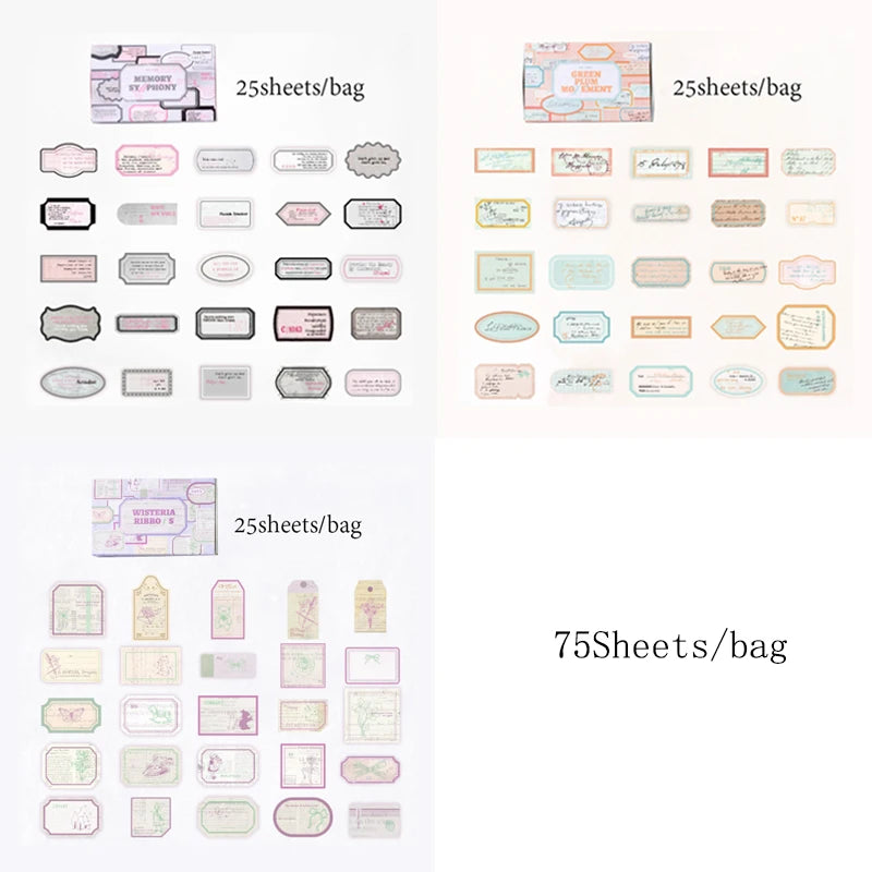 Mr Paper 75Pcs/bag Matchbox Sticky Notes Stickers Handbook Stickers Stationery Stickers DIY Phone Case Diary