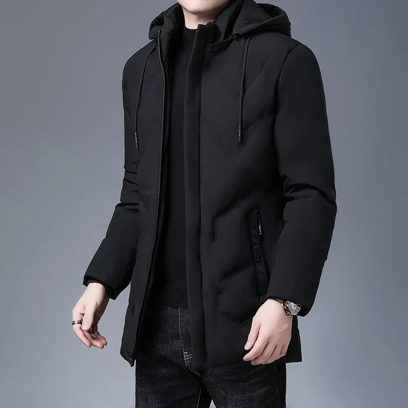 Men's warm Clothing Top Quality New Brand Hooded Casual Fashion Long Thicken Outwear Parkas Jackets Winter Windbreaker Coats