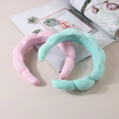 3Pcs/Set of Toiletry and Makeup Headband Wrist Strap Women's Bracelet Scrunchie Striped Plaid Plush Face Wash Home Headband
