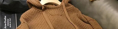 Knit Sweater Male Pullovers Plain Solid Color Men's Clothing Hoodies Coat Jacket Red Fashion 2024 High Quality Replica Elegant A