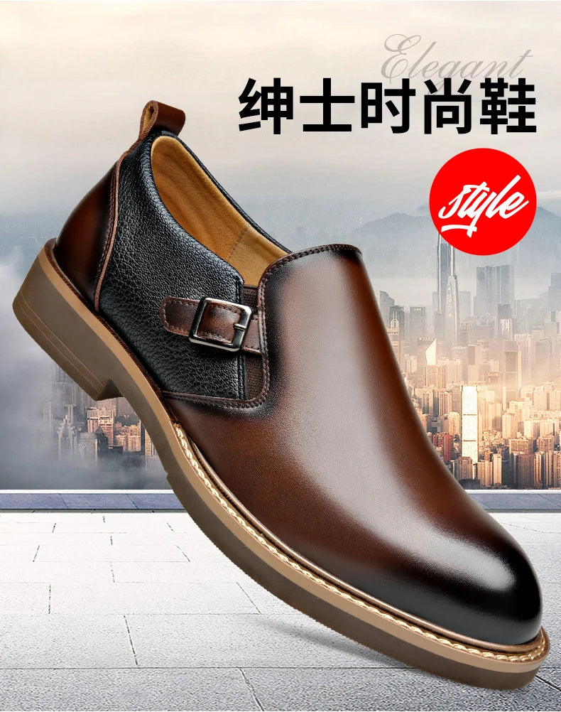 Men's Business Dress Leather Shoes Men's Soft-soled Leather One-pedal 2025 New High-end Casual Shoes Dress for Men Sneakers