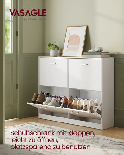 Shoe Cabinet 4 Flaps Shoe Tipper shoe rack Shoe storage Adjustable Partition Wall for 16-28 Pairs shoes Hallway