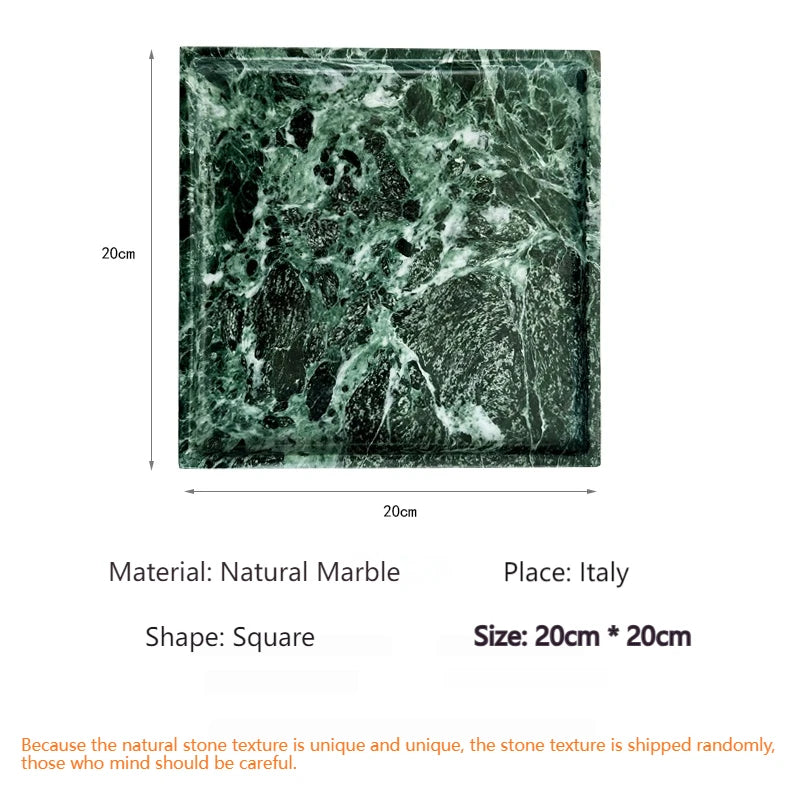 Luxury Green Marble Oval Tray: Bathroom Organizer & Fruit Serving Platter, Waterproof Stone Decor for Hotel Spa Home Kitchen