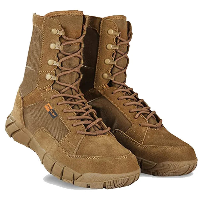 Lightweight Mans Tactical Boots Combat Anti-Collision Training Lace Up Waterproof Outdoor Hiking Breathable Shoe
