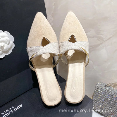 Brand Elegant Heels Summer Women's Shoes Woman Sandals Leisure Slippers Comfortable Open Toe Slip-On Slides