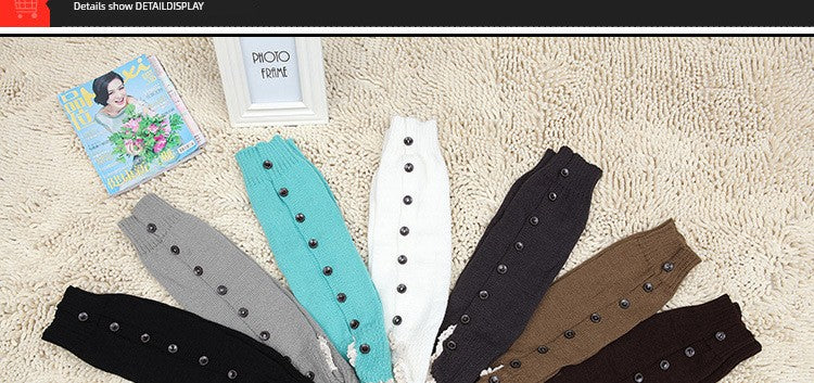 Women's Lolita Autumn Japanese-Style Wool Button Socks