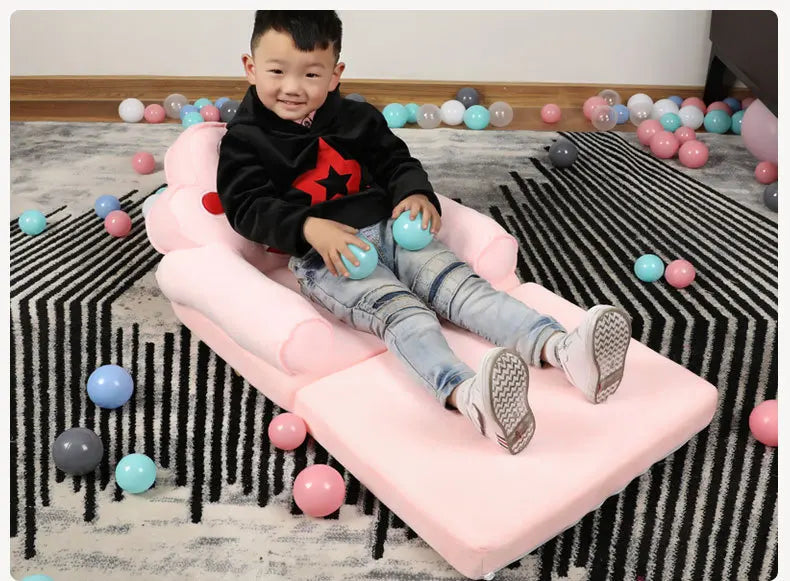 Children Sofa Cute Cartoon Lazy Folding Small Sofa Bed Girl Princess Baby Toddler Dual-purpose Small Child Seat