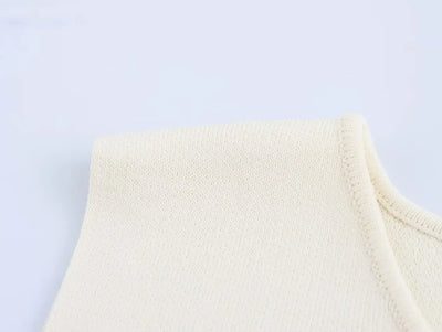 TRAFSHE Woman Side Buttons Knitted Vest Casual Slim Sleeveless High Low Hem O Neck Tanks Y2K Autumn Crop Top 9598/133
