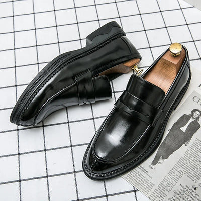 Premium Silver Business Shoes Men's Oxford Shoes Leather Brand Loafers Slip On High Quality Wedding Shoes Soft Sole Dress Shoes