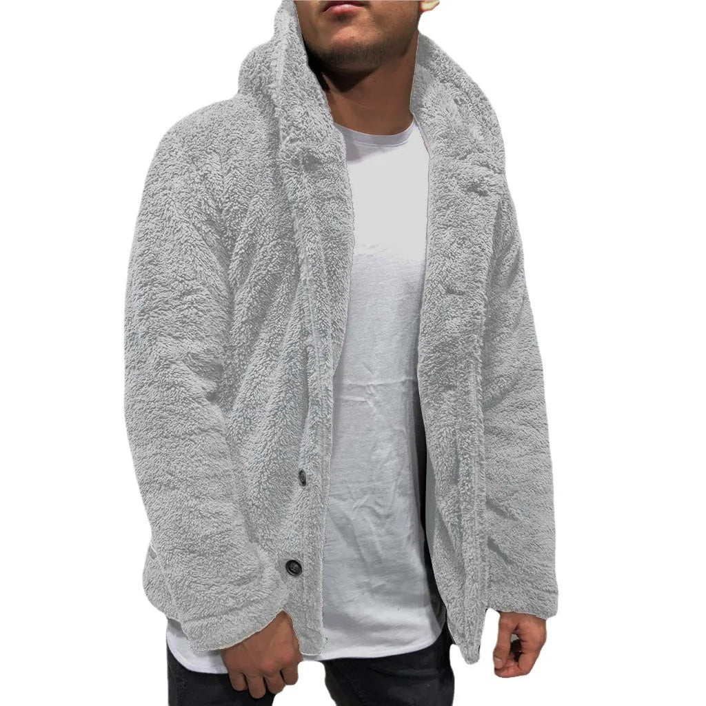 Autumn Winter Hoody Sweatshirt Coats Casual Male Long Sleeve Solid Color Fleece Hoodie Cardigan Coat Outwear FYY-1028
