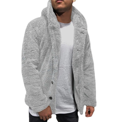 Autumn Winter Hoody Sweatshirt Coats Casual Male Long Sleeve Solid Color Fleece Hoodie Cardigan Coat Outwear FYY-1028