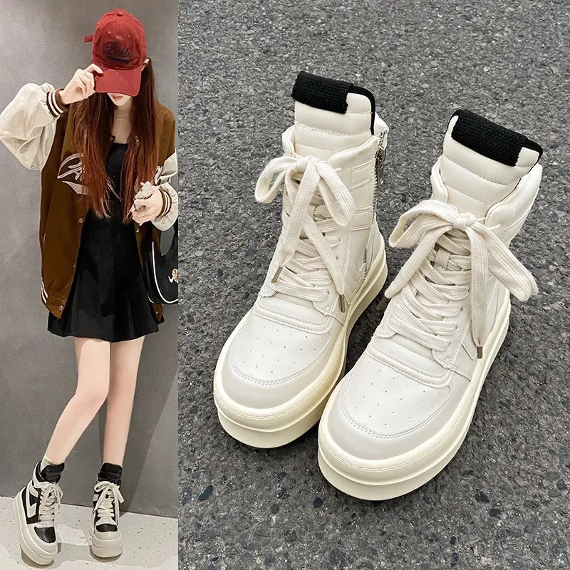 Luxury Trainers Casual Shoes Men High Top Brown Suede Genuine Leather Women Flat Geobasket Ro Lace Up Sneakers Zip Ankle Boots