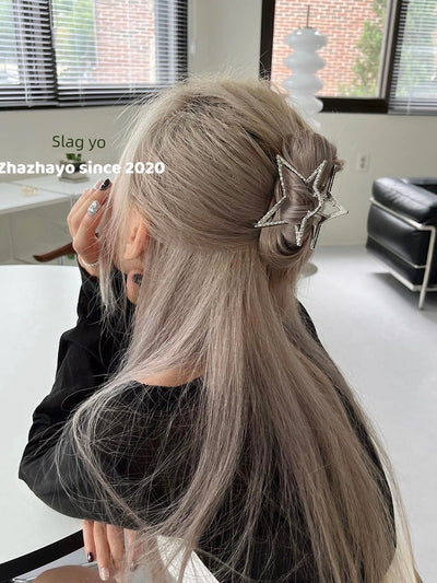 Y2g Sexy Ins Niche Style Sweet Cool Five-Pointed Star High Ponytail Back Head Metal Grip Shark Clip Hairware Hair Accessories