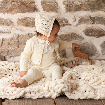 AP Baby British Knit Coordinate Collection Baby Kids Modal Romper Cute Knitting Cardigan and Overalls Pants
