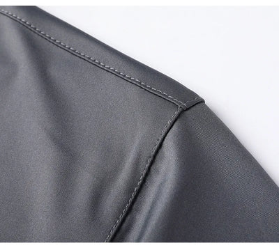 Summer New High-grade Hidden Button Men's Light Luxury Short Sleeve Shirts Men High Elastic Business Anti-wrinkle Ice Silk Shirt