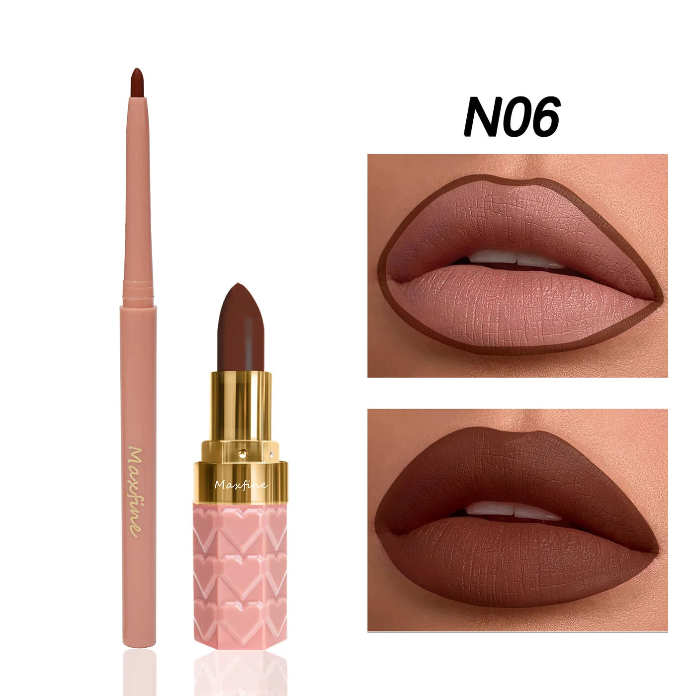 Velvet Matte Lip Liner Lipstick Pen Set Waterproof Long Lasting Sexy Red Contour Tint Lipstick Non-stick Cup Lipliner Pen Makeup