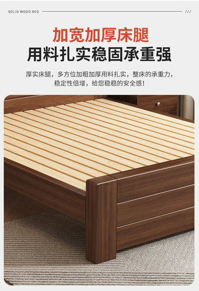 Wooden Cheap Storage Bed Bedroom Elegant Pretty Luxury Full Size Frame Bed Bases Queen Home Cama Box Casal House Accessories