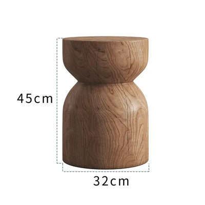 Solid Wood Stump Stool Rustic Wooden Pier Side Table Nordic Round Log Seat Boho Home Decor Accent Creative Living Room Footrest