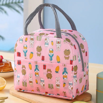 Cartoon Picnic Tote Lunch Bag Portable Insulated Thermal Heat Children'S Bento Bag Kid School Lunch Box Bags Cooler Ice Pack New