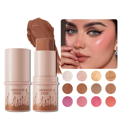 Makeup Face Brown Bronzer Contour Stick Contouring Bronzer Stick Highlighter Brightening Blusher Stick Rouge Cream Concealer Pen