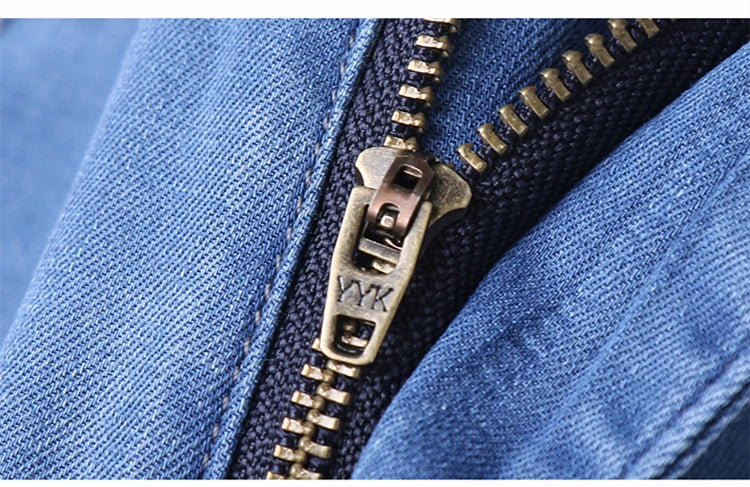 Spring/summer Thin Denim Straight Cotton Stretch Jeans Men Business Casual Cloth High Waist Ice Silk Lightweight Trousers