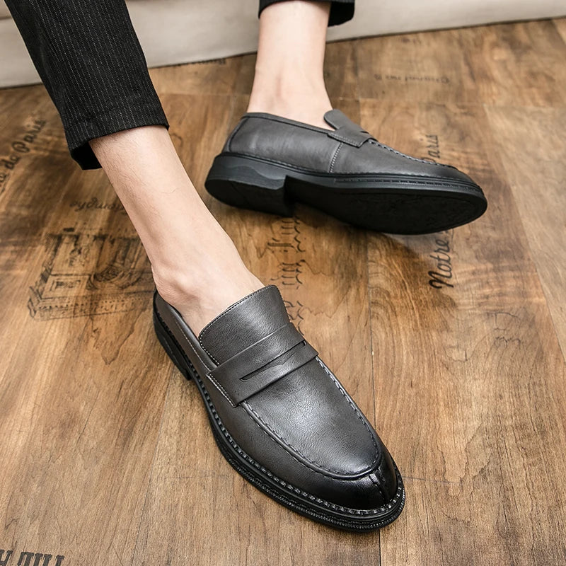 Premium Silver Business Shoes Men's Oxford Shoes Leather Brand Loafers Slip On High Quality Wedding Shoes Soft Sole Dress Shoes