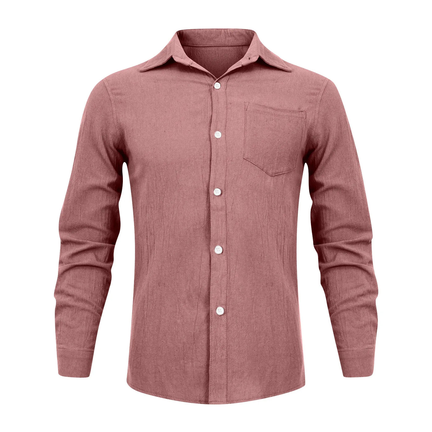 Loose Shirts Men'S Lightweight Long Sleeved Shirt Spring Summer Men'S Casual Cotton Linen Solid Color Long Sleeve Shirts