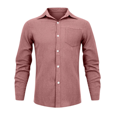 Loose Shirts Men'S Lightweight Long Sleeved Shirt Spring Summer Men'S Casual Cotton Linen Solid Color Long Sleeve Shirts