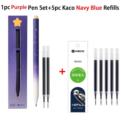 KACO Kawaii Rotate Gel Pens Stationery Caneta 문구용품 0.5MM Black Ink канцелярия Fluent Writing High Capacity for School Office ﻿