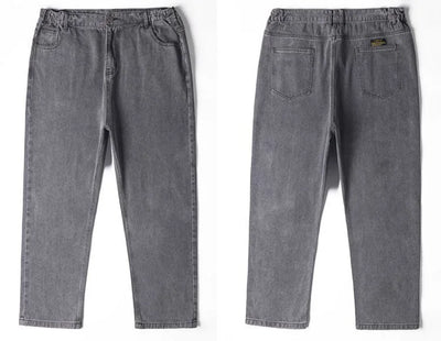 Men's Plus Size Jeans Elastic Waistband 30-48inch Stretch Denim Pants Straight Leg Breathable Loose Fit Streetwear Casual Wear