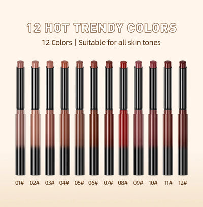 New Velvet Matte Lipstick Long Lasting Waterproof Lipstick Non-Stick Cup Lip Stain Tint Cosmetics Lip Pencil Liner Makeup