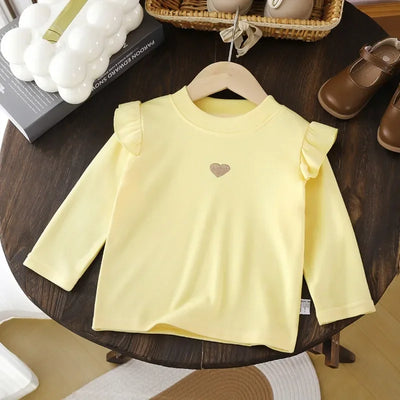 Autumn Winter Children's Clothing Baby Girls Long Sleeve T Shirts Kids Clothes Toddler Girls Warm Bottoming Shirt Tops 1-10Yrs