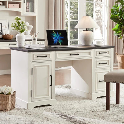 Large Computer Desk with Drawers, Embossed Texture Home Office Desk, Workspace for Work Study Writing