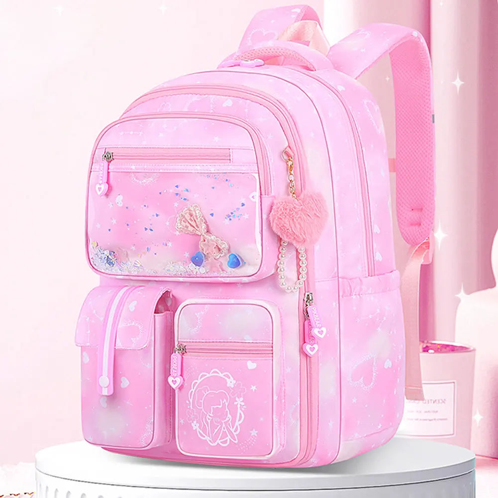 Girl School Bag Backpack Back Pack For Teenager Women Children Female Pink Schoolbag Primary High Bagpack Class Teens Child Kids